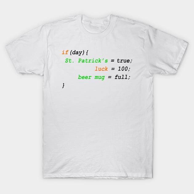 Saint Patrick's Day - Irish Coding T-Shirt by Ferrazi